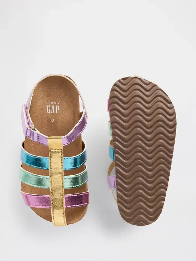Sandalias de pescador metalizadas para niños pequeños