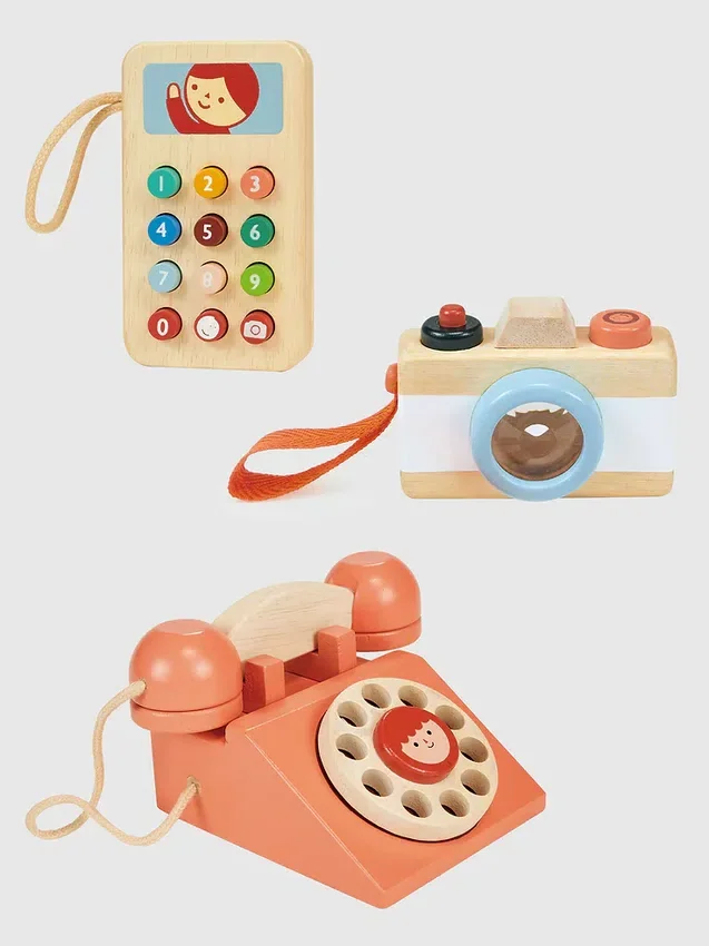 Set de juguetes tecnológicos: paquete de teléfonos y cámara para niños pequeños