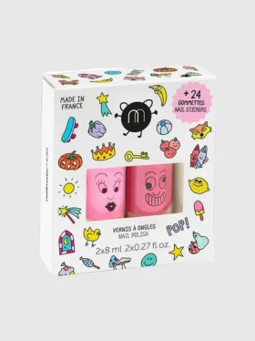 Set «Pop» de esmaltes y pegatinas para uñas de Nailmatic