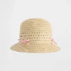 Sombrero de paja con lazo para bebés y niños