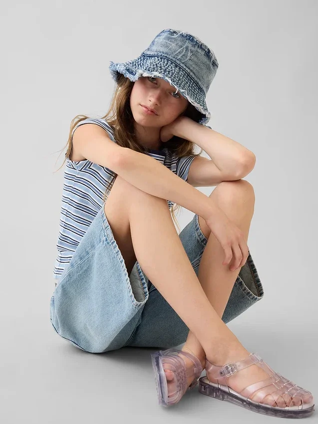 Sombrero de pescador de denim para niños