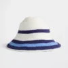 Sombrero de pescador de punto a rayas para bebés y niños