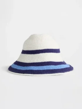 Sombrero de pescador de punto a rayas para bebés y niños