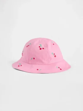 Sombrero de pescador para niños pequeños con estampado de cerezas