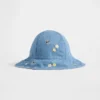 Sombrero de sol de denim bordado para bebé