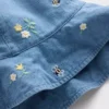 Sombrero de sol de denim bordado para bebé