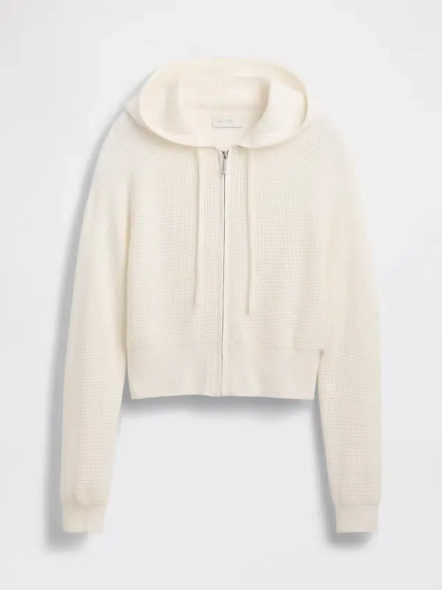 Sudadera con capucha corta de punto waffle CashSoft de GAP × Summer Fridays