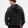 Sudadera con capucha, cremallera completa y corte corto oversize para adulto