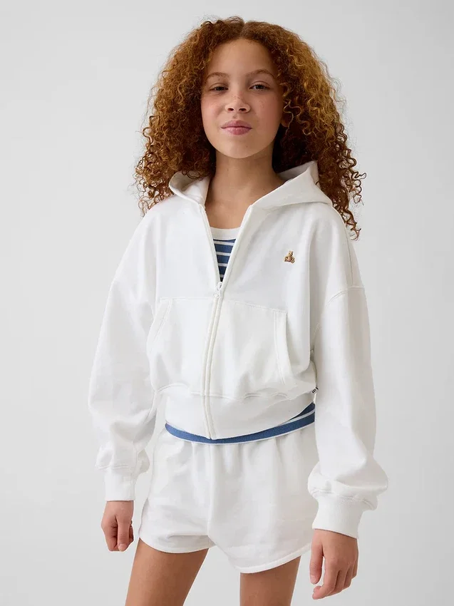 Sudadera con capucha, cremallera completa y corte oversize para niño, de felpa Vintagesoft