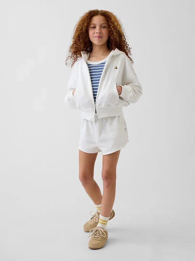 Sudadera con capucha, cremallera completa y corte oversize para niño, de felpa Vintagesoft