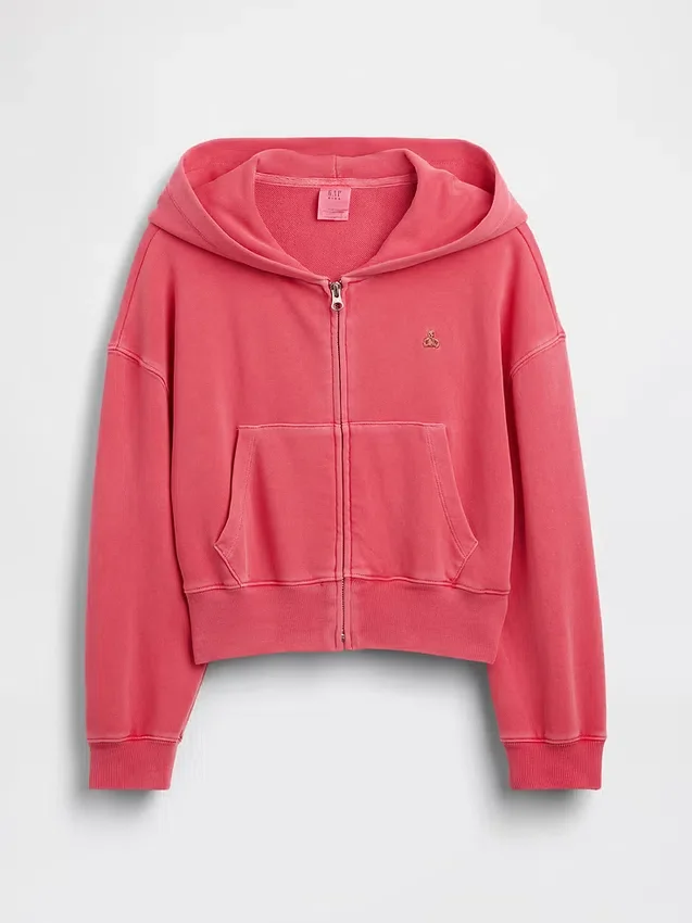 Sudadera con capucha, cremallera completa y corte oversize para niño, de felpa Vintagesoft