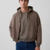 Sudadera con capucha, cremallera y corte corto oversize Vintagesoft