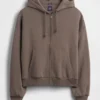 Sudadera con capucha, cremallera y corte corto oversize Vintagesoft