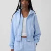 Sudadera con capucha, cremallera y corte en cuña Vintagesoft