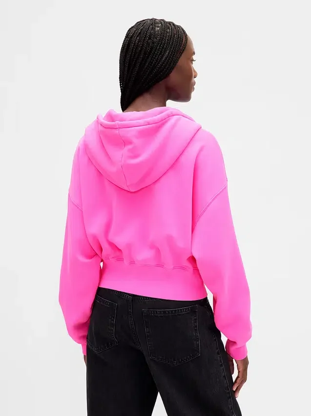 Sudadera con capucha, cremallera y corte en cuña Vintagesoft