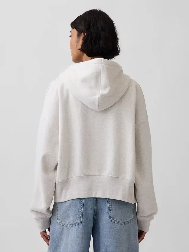 Sudadera con capucha, cremallera y corte en cuña Vintagesoft