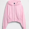 Sudadera con capucha, cremallera y corte en cuña Vintagesoft