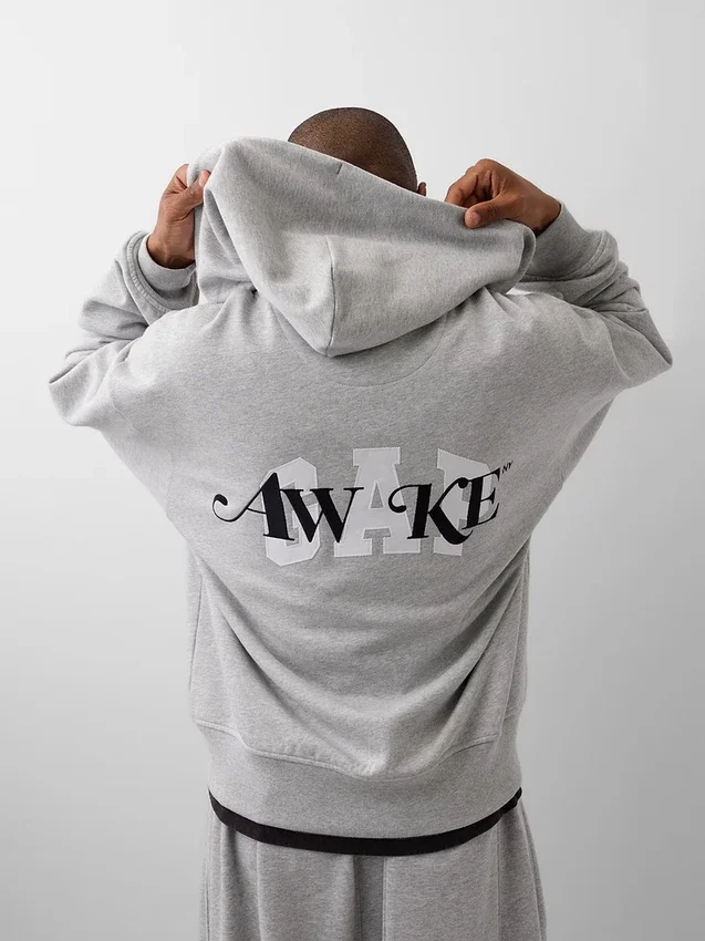 Sudadera con capucha, cremallera y logo oversize de GAP × Awake NY