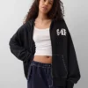 Sudadera con capucha, cremallera y logo oversize de GAP × Awake NY
