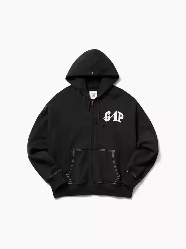 Sudadera con capucha, cremallera y logo oversize de GAP × Awake NY