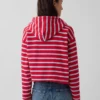 Sudadera con capucha, cremallera y rayas oversize de tejido de rizo