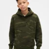 Sudadera con capucha de camuflaje holgada para niño