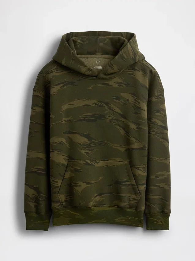 Sudadera con capucha de camuflaje holgada para niño