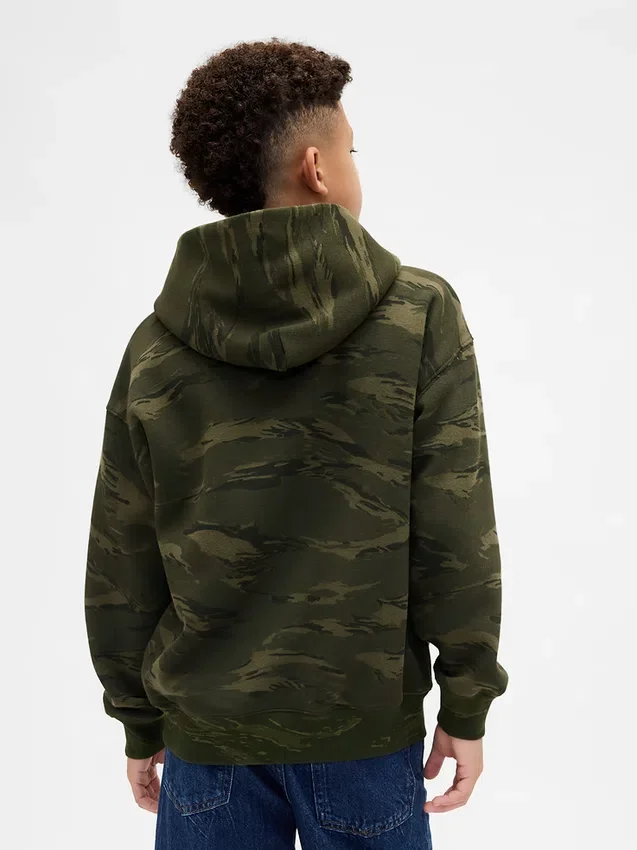 Sudadera con capucha de camuflaje holgada para niño