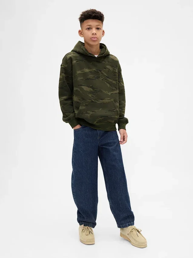 Sudadera con capucha de camuflaje holgada para niño