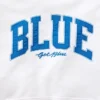 Sudadera con capucha de felpa francesa gruesa azul con logotipo