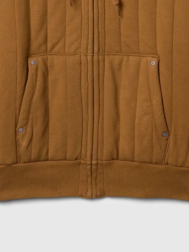 Sudadera con capucha, forro de tejido de pan de miel y cremallera