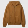 Sudadera con capucha, forro de tejido de pan de miel y cremallera