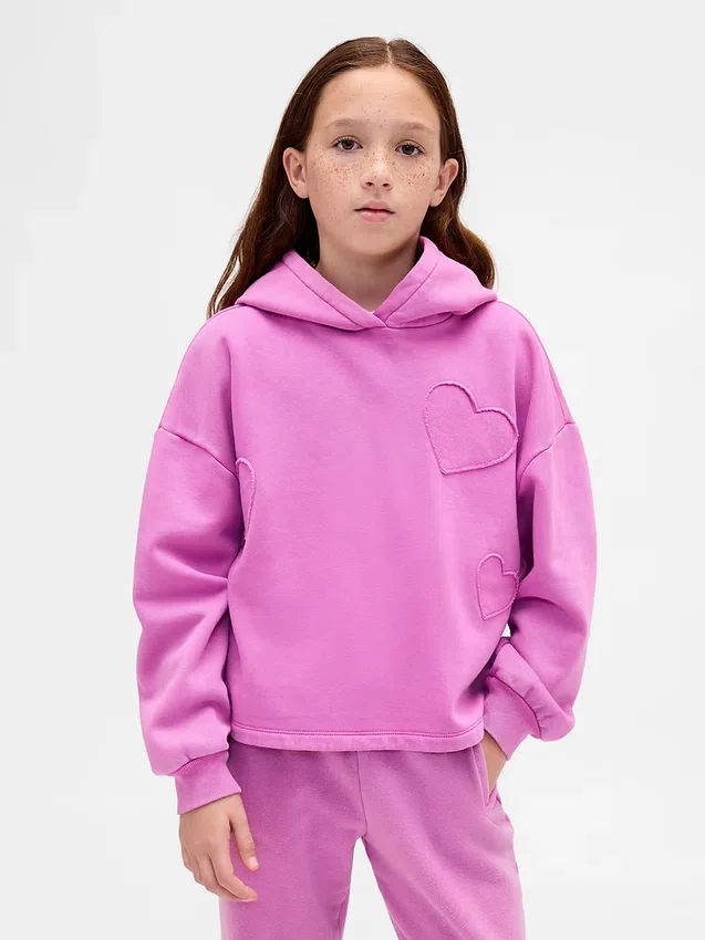 Sudadera con capucha holgada y parches «Vintagesoft» para niños