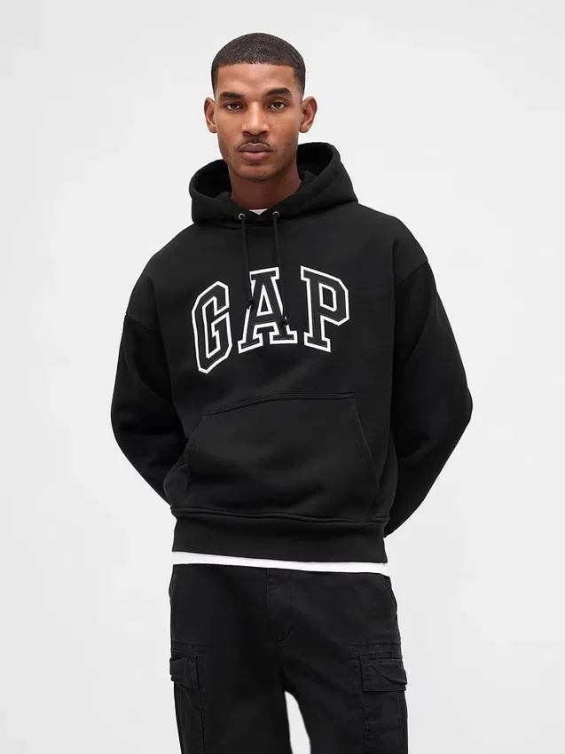 Sudadera con capucha oversize de felpa francesa extra gruesa para adulto con logotipo