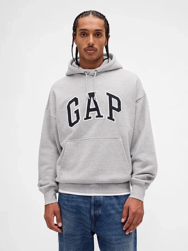Sudadera con capucha oversize de felpa francesa extra gruesa para adulto con logotipo