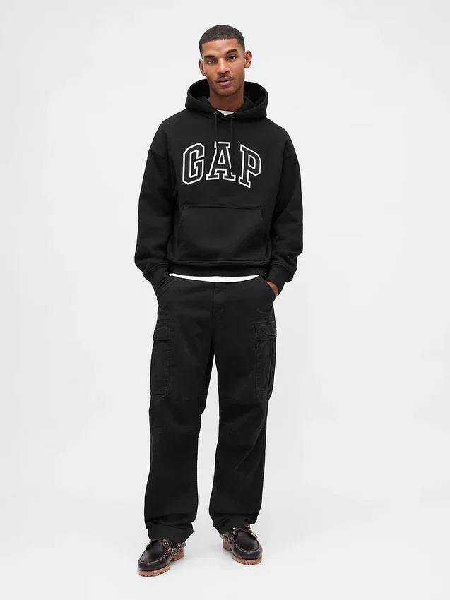 Sudadera con capucha oversize de felpa francesa extra gruesa para adulto con logotipo