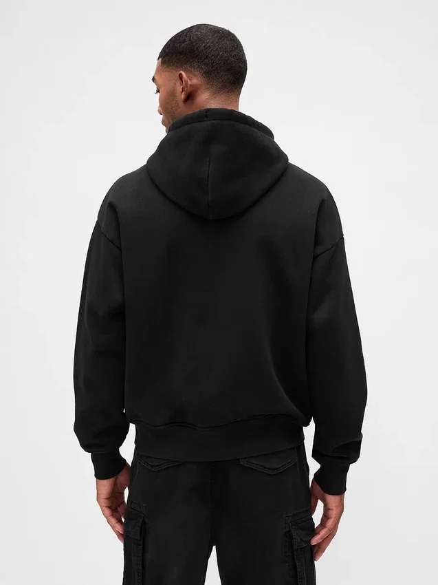 Sudadera con capucha oversize de felpa francesa extra gruesa para adulto con logotipo