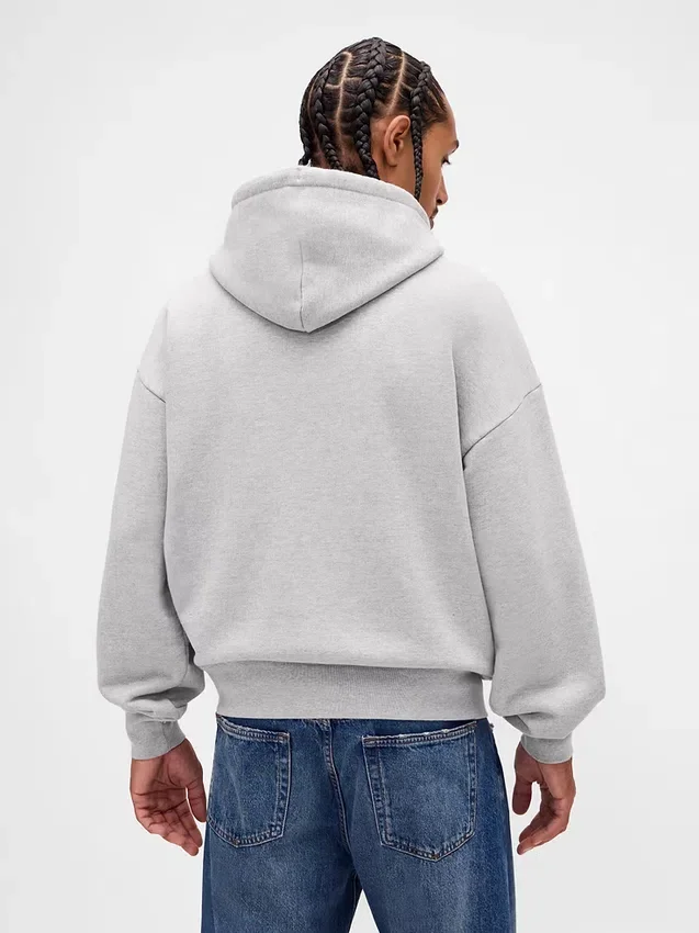 Sudadera con capucha oversize de felpa francesa extra gruesa para adulto con logotipo