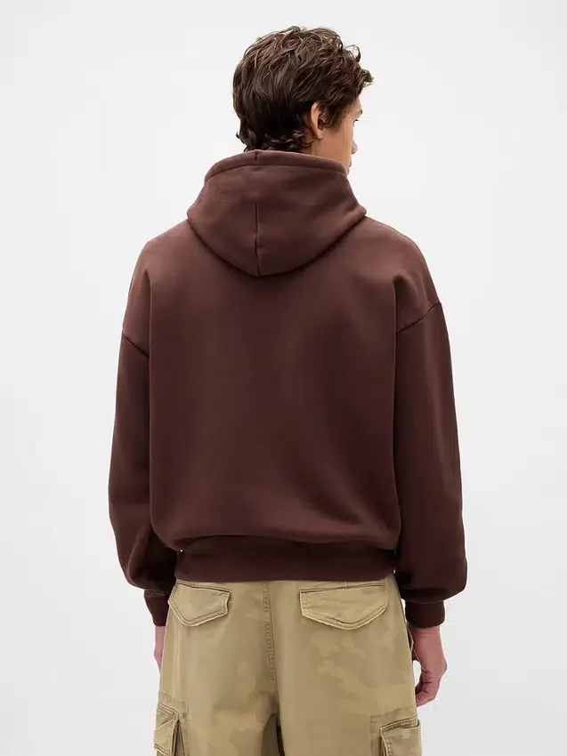 Sudadera con capucha oversize de felpa francesa extra gruesa para adulto con logotipo