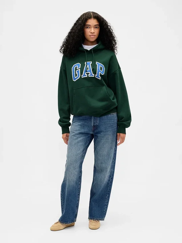 Sudadera con capucha oversize de felpa francesa extra gruesa para adulto con logotipo