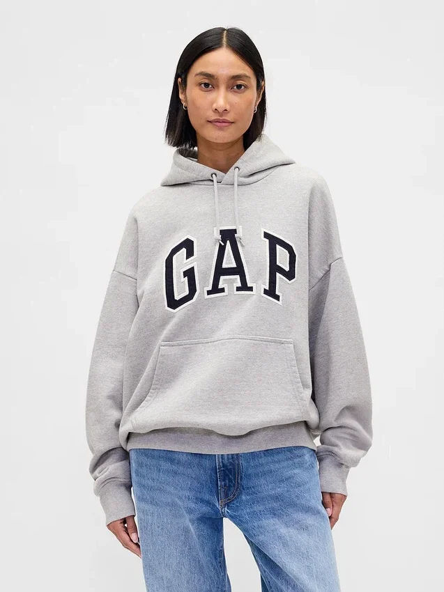 Sudadera con capucha oversize de felpa francesa extra gruesa para adulto con logotipo