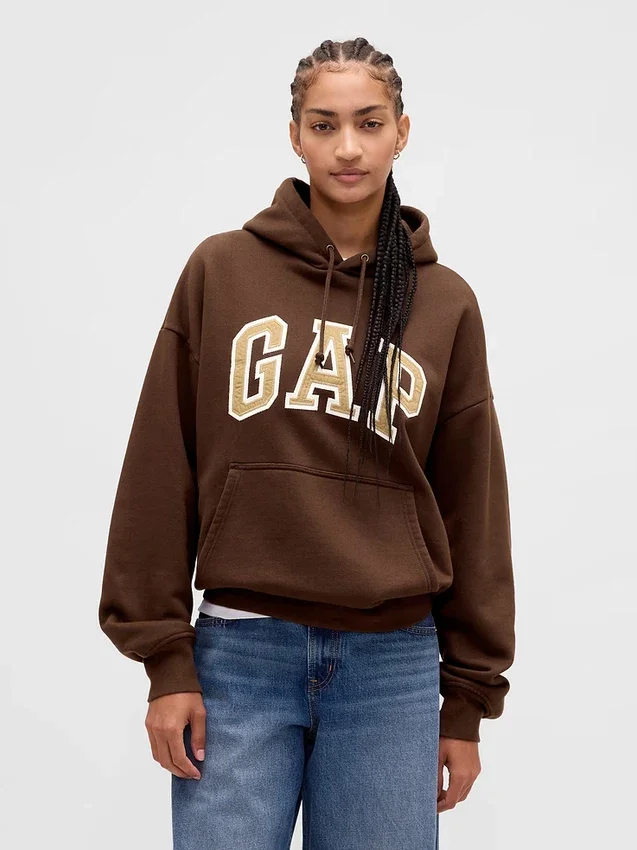 Sudadera con capucha oversize de felpa francesa extra gruesa para adulto con logotipo