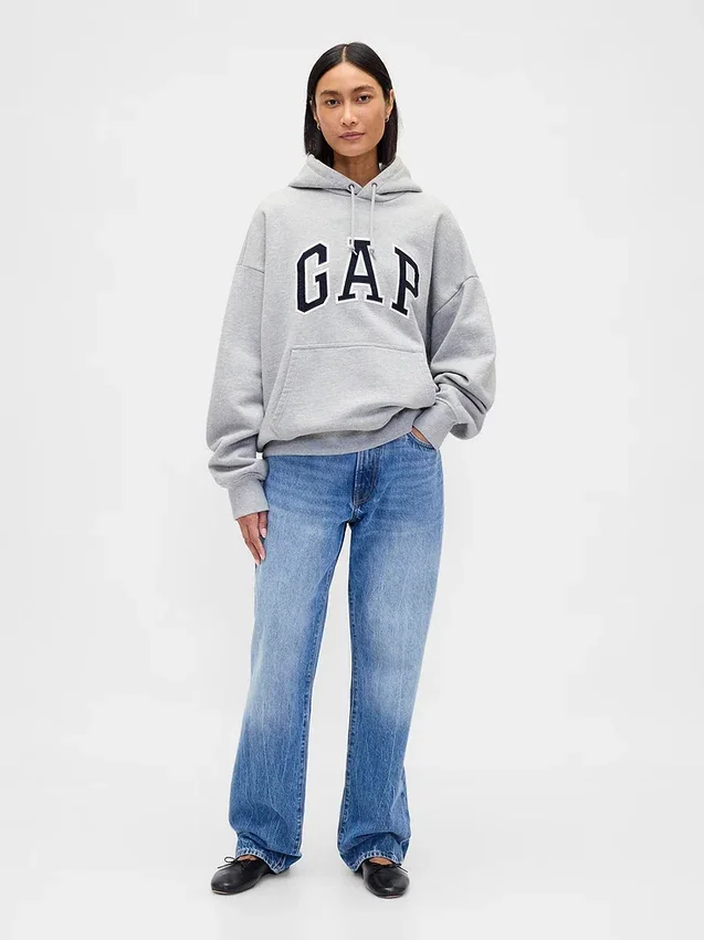 Sudadera con capucha oversize de felpa francesa extra gruesa para adulto con logotipo