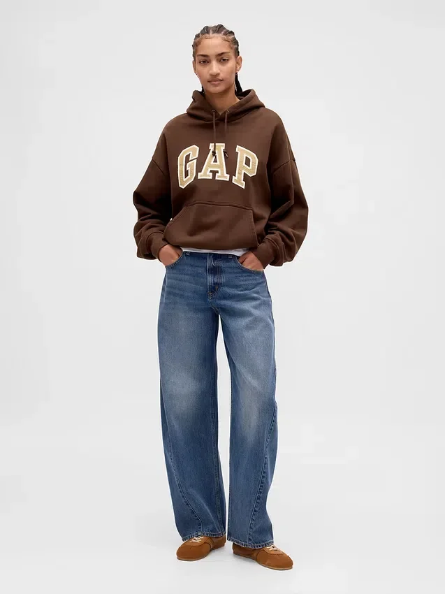 Sudadera con capucha oversize de felpa francesa extra gruesa para adulto con logotipo