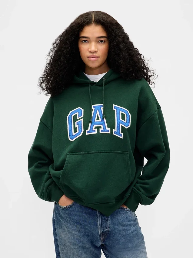Sudadera con capucha oversize de felpa francesa extra gruesa para adulto con logotipo