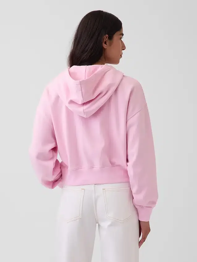 Sudadera con capucha oversize de felpa Vintagesoft con cremallera en cuña