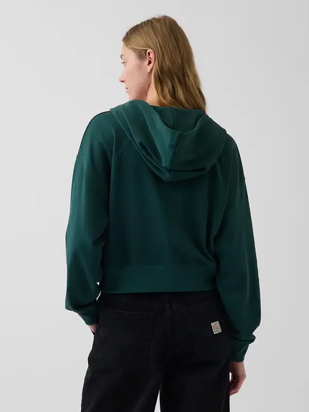 Sudadera con capucha oversize de felpa Vintagesoft con cremallera en cuña