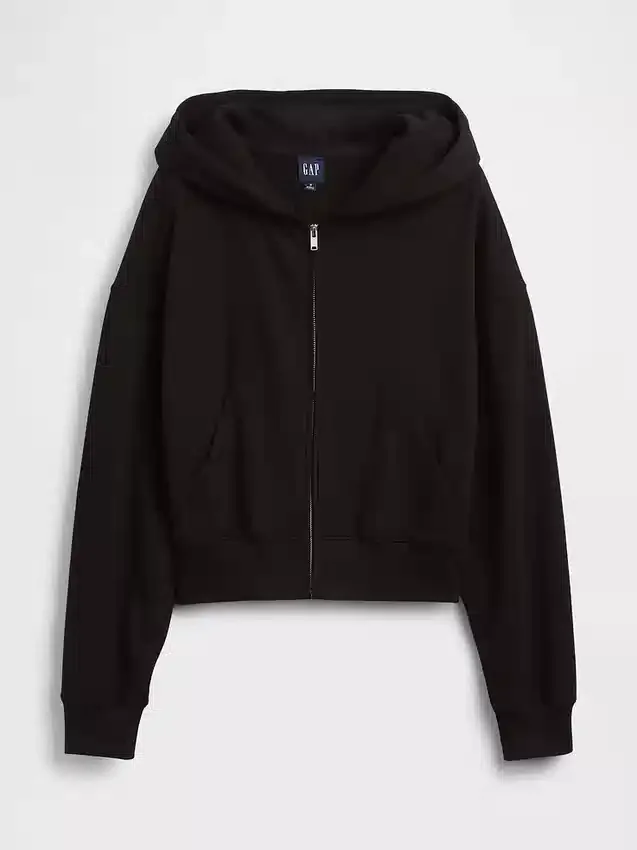 Sudadera con capucha oversize de felpa Vintagesoft con cremallera en cuña