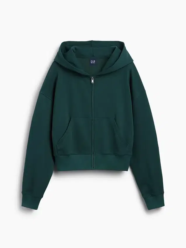 Sudadera con capucha oversize de felpa Vintagesoft con cremallera en cuña