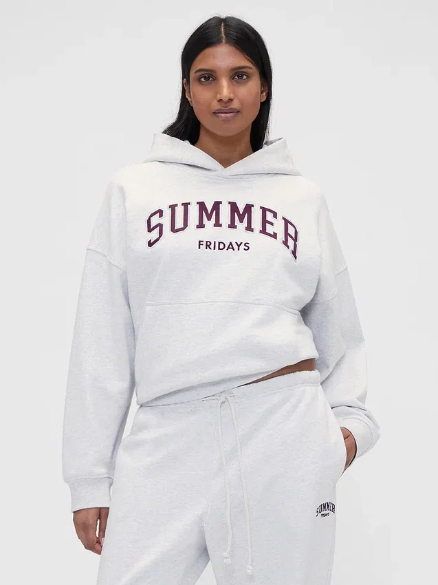 Sudadera con capucha oversize de tejido grueso y logotipo de GAP × Summer Fridays